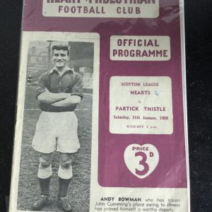 Heart of Midlothian (Hearts) v Partick Thistle League Matchday Programme 1958