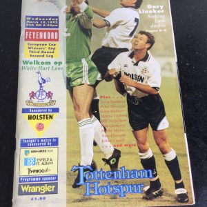 Tottenham Hotspur v Feyenoord E.C.W.C. Matchday Programme 1992