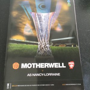 Motherwell v Nancy-Lorraine UEFA Cup Matchday Programme 2008