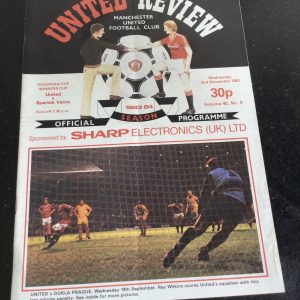 Manchester United v Spartak Varna E.C.W.C. Matchday Programme 1983