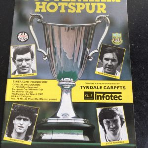 Tottenham Hotspur v Eintracht Frankfurt E.C.W.C. Matchday Programme 1982