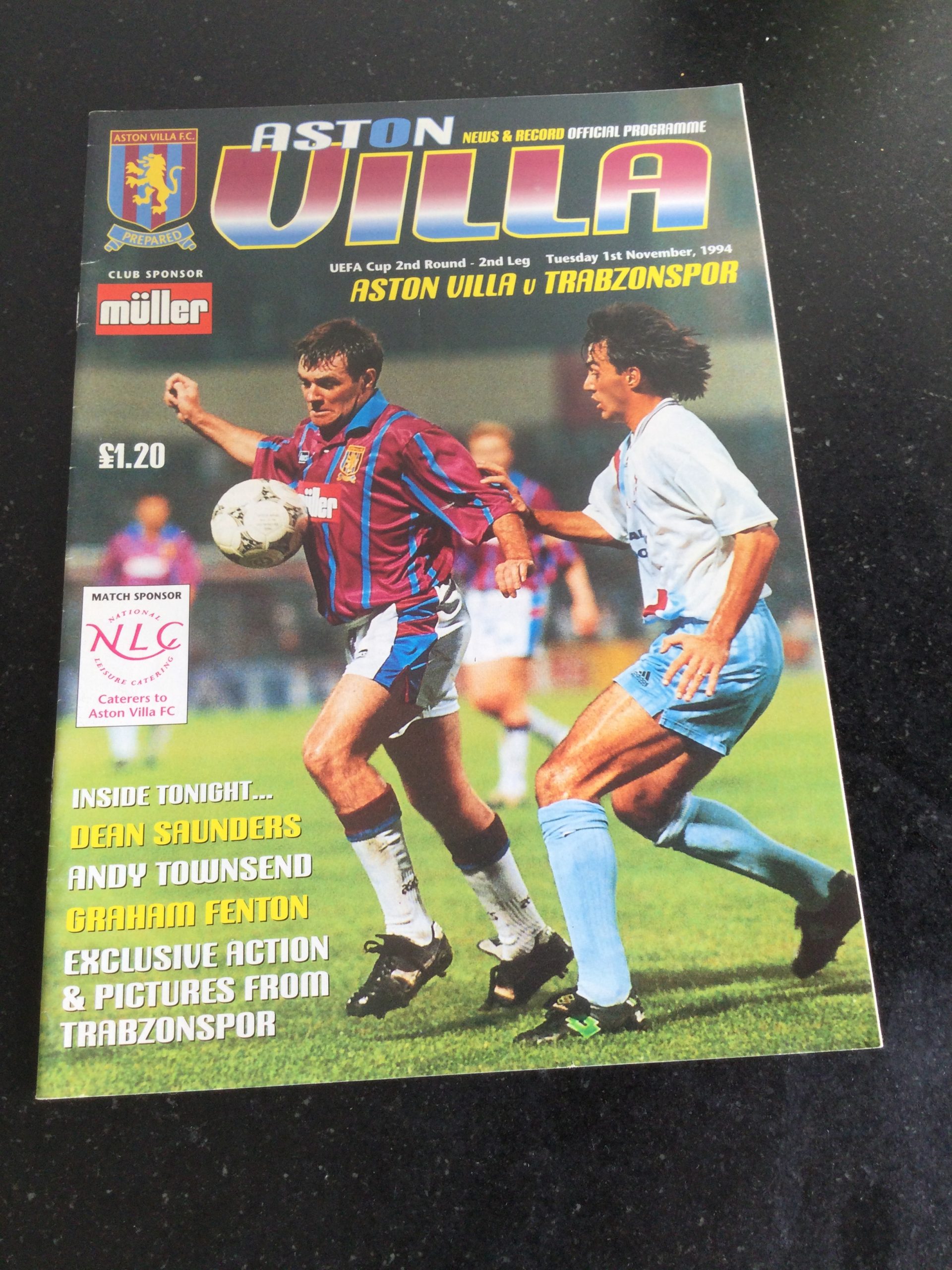 Aston Villa v Trabzonspor UEFA Cup Matchday Programme 1994