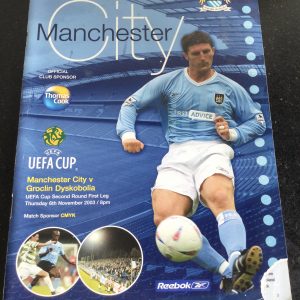 Manchester City v Groclin Dyskobolia UEFA Cup Matchday Programme 2003