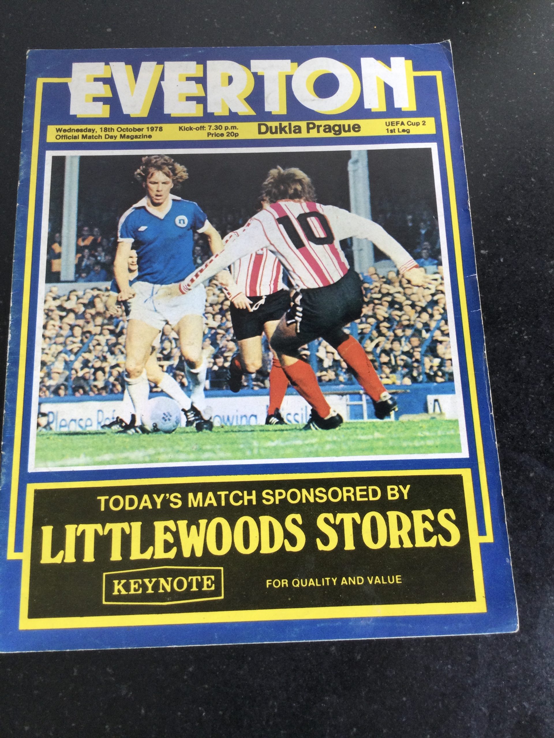 Everton v Dukla Prague UEFA Cup Matchday Programme 1978