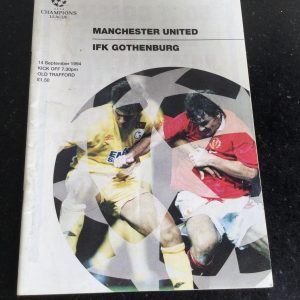 Manchester United v IFK Gothenburg Champions League Matchday Programme 1994