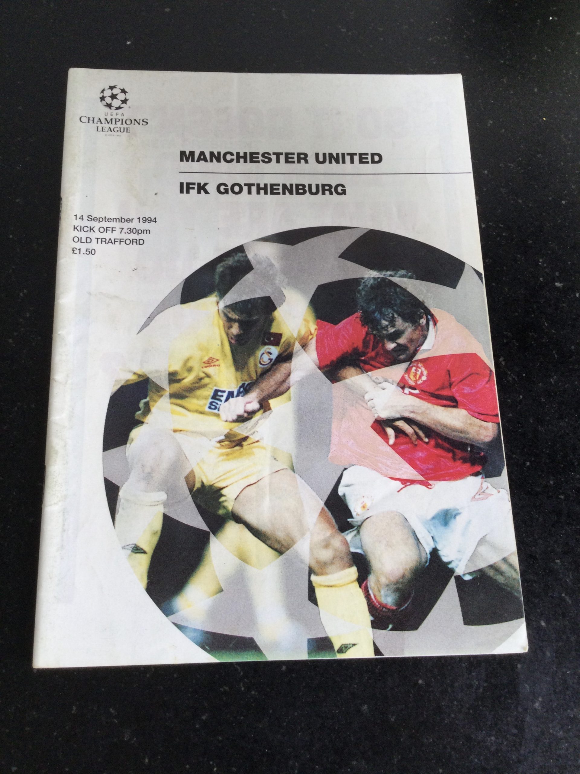 Manchester United v IFK Gothenburg Champions League Matchday Programme 1994