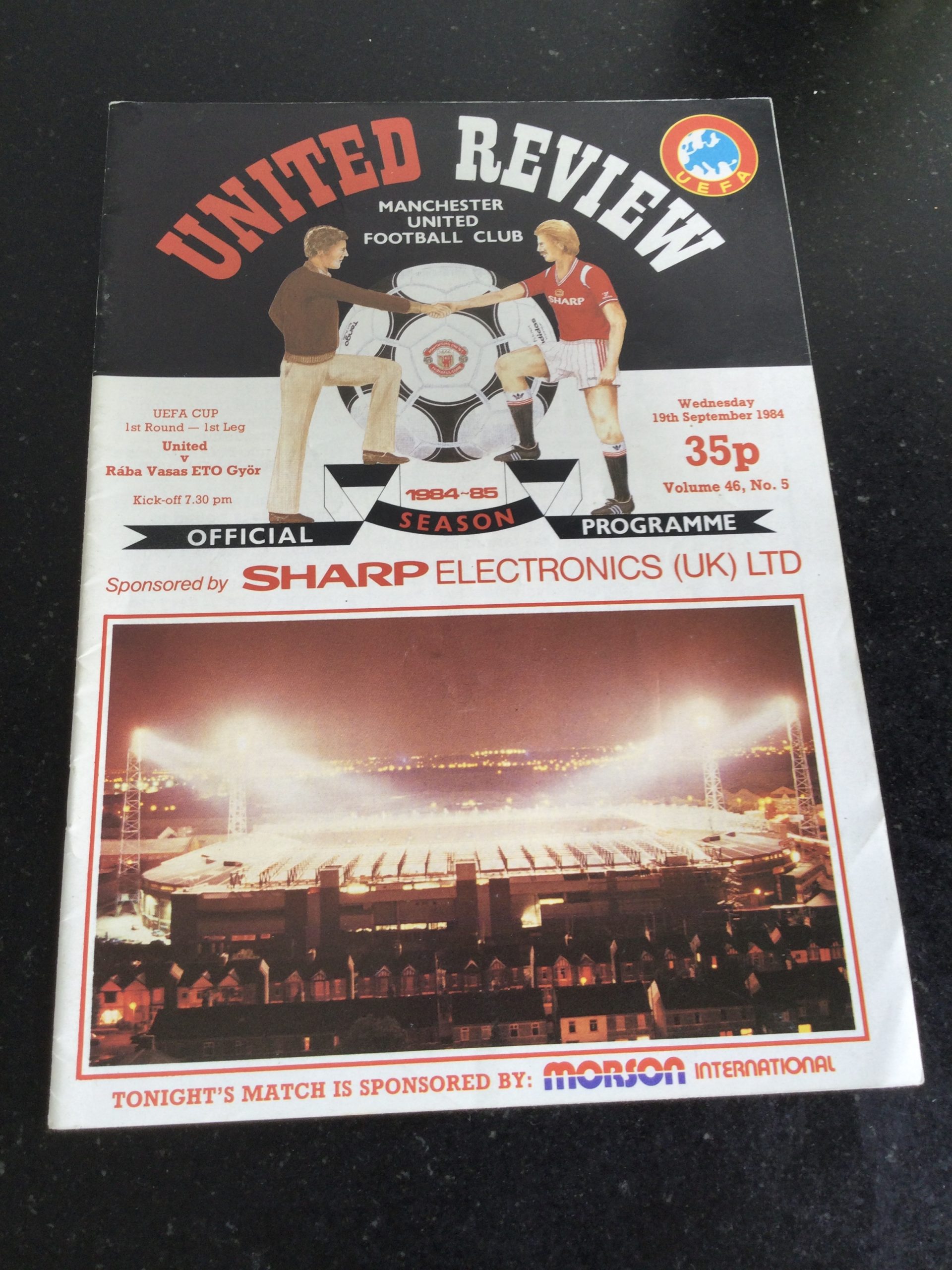 Manchester United v Raba Vasas UEFA Cup Matchday Programme 1984