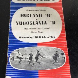 England 'B' v Yugoslavia 'B' International Matchday Programme 1955