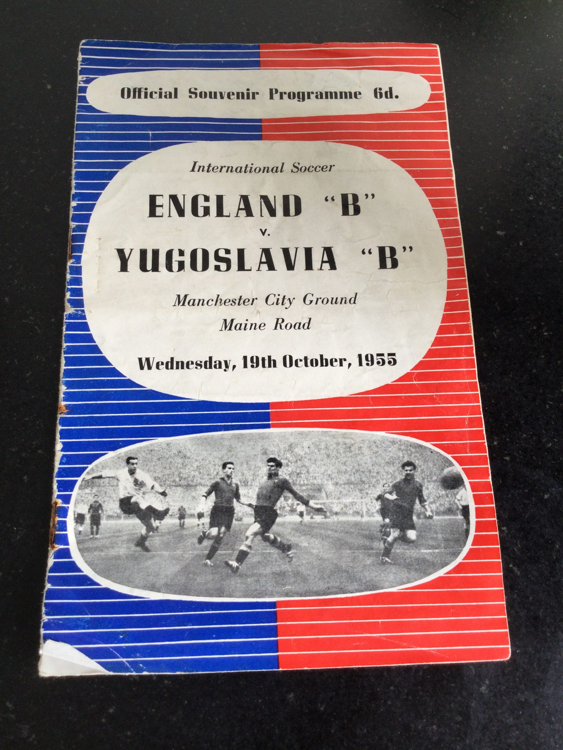 England 'B' v Yugoslavia 'B' International Matchday Programme 1955