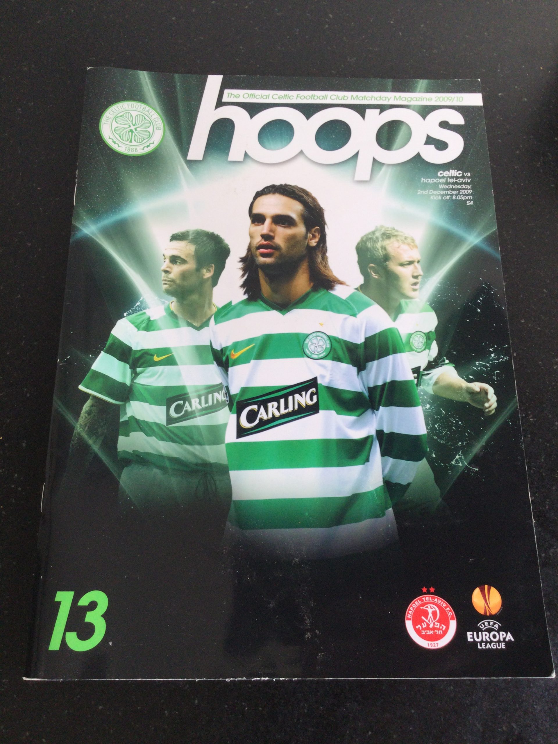 Celtic v Hapoel Tel-Aviv EUROPA League Matchday Programme 2009