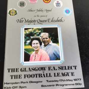 The Glasgow F.A. Select v The Football League Silver Jubilee Appeal Matchday Programme 1977