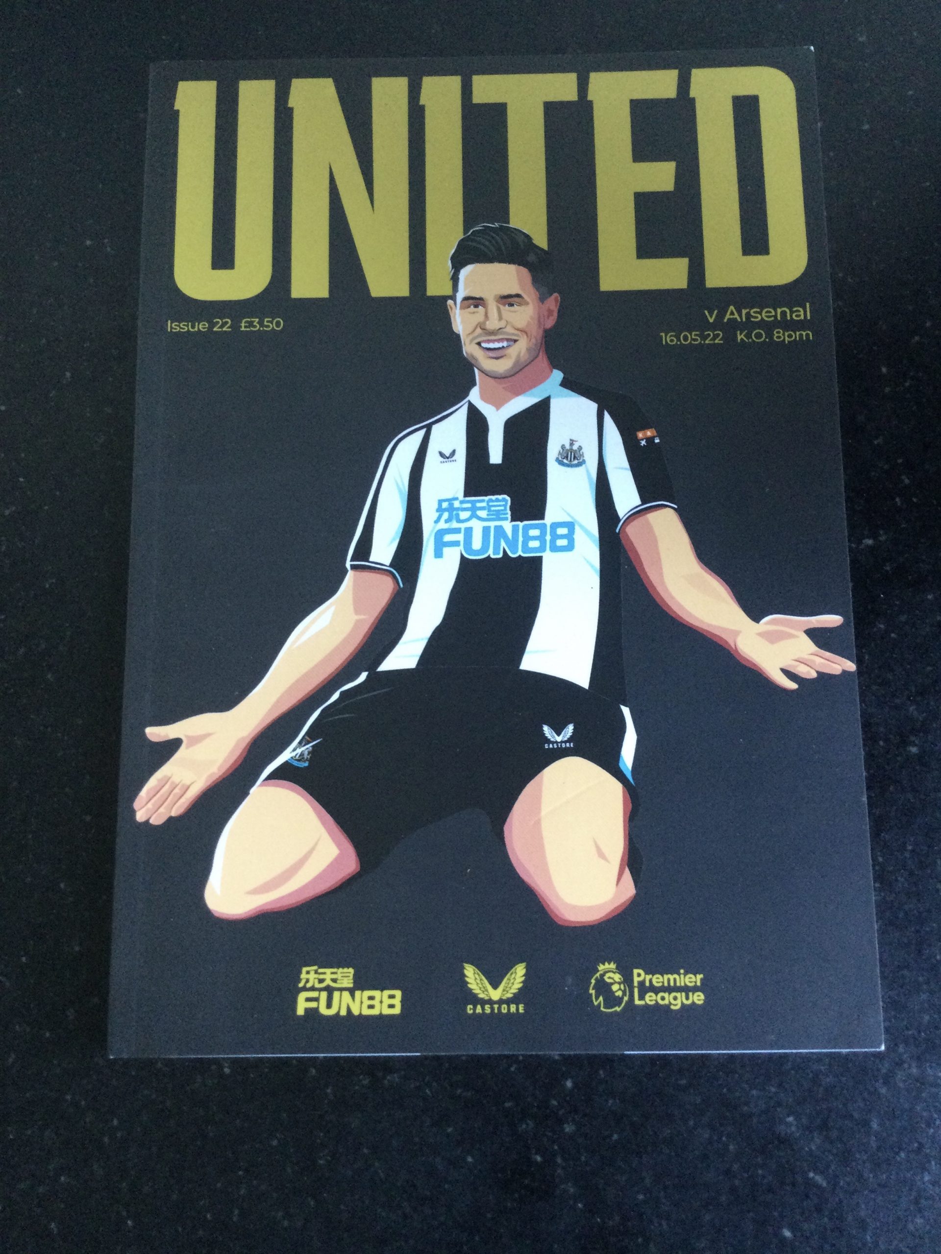 Newcastle United v Arsenal League Matchday Programme 2022
