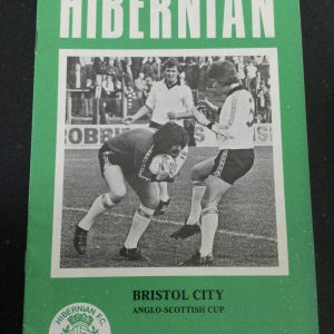 Hibernian (Hibs) v Bristol City Anglo Scottish Cup Matchday Programme 1977