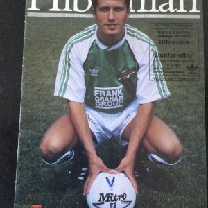 Hibernian (Hibs) v Dunfermline Athletic League Matchday Programme 1990