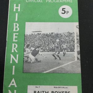 Hibernian (Hibs) v Raith Rovers League Cup Matchday Programme 1973