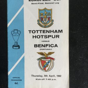 Tottenham Hotspur v Benfica European Cup Semi Final Matchday Programme 1962