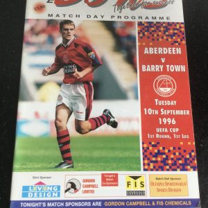 Aberdeen v Barry Town UEFA Cup Matchday Programme 1996