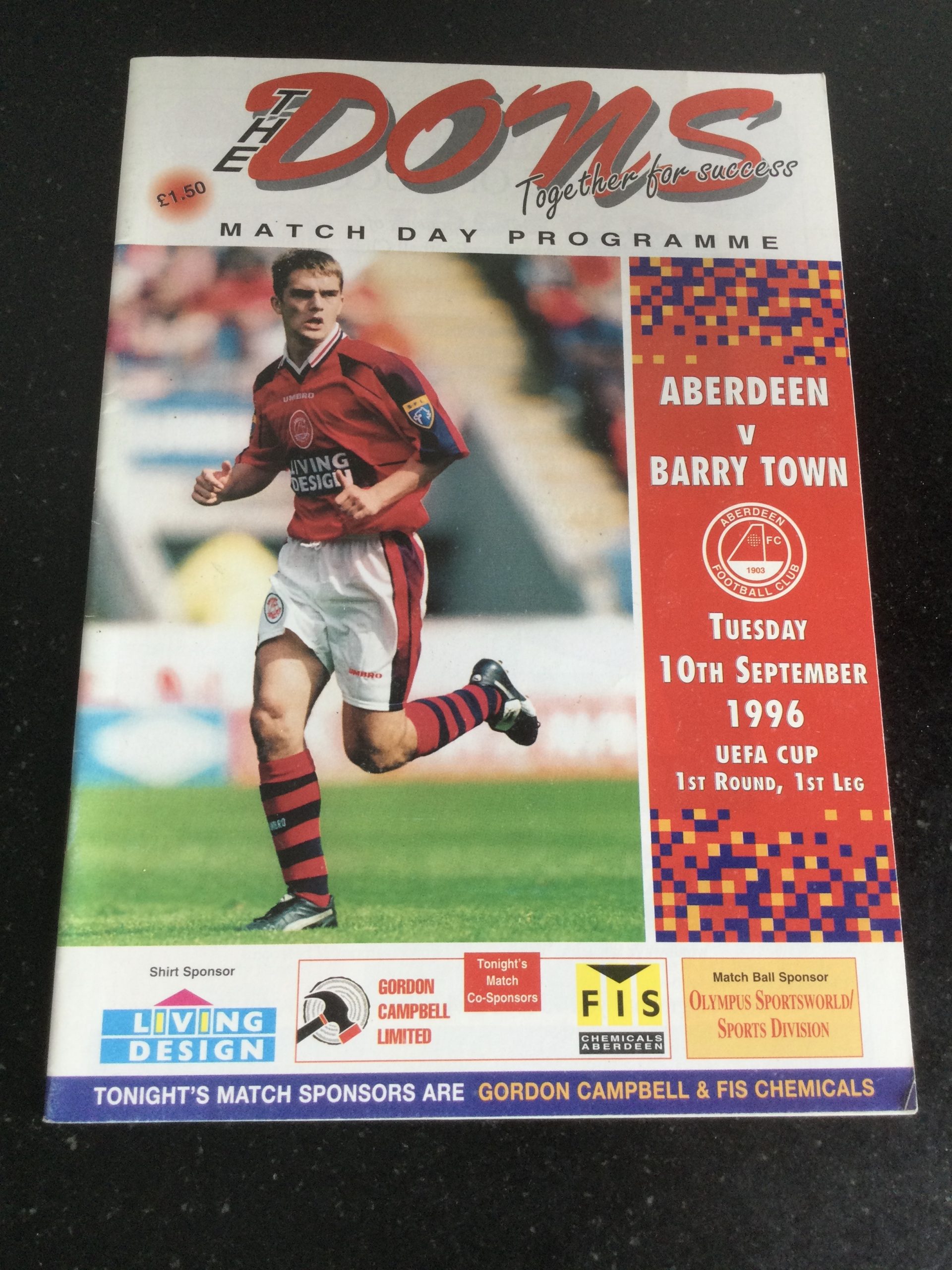 Aberdeen v Barry Town UEFA Cup Matchday Programme 1996