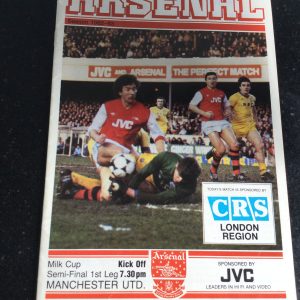 Arsenal v Manchester United League Cup Matchday Programme 1983