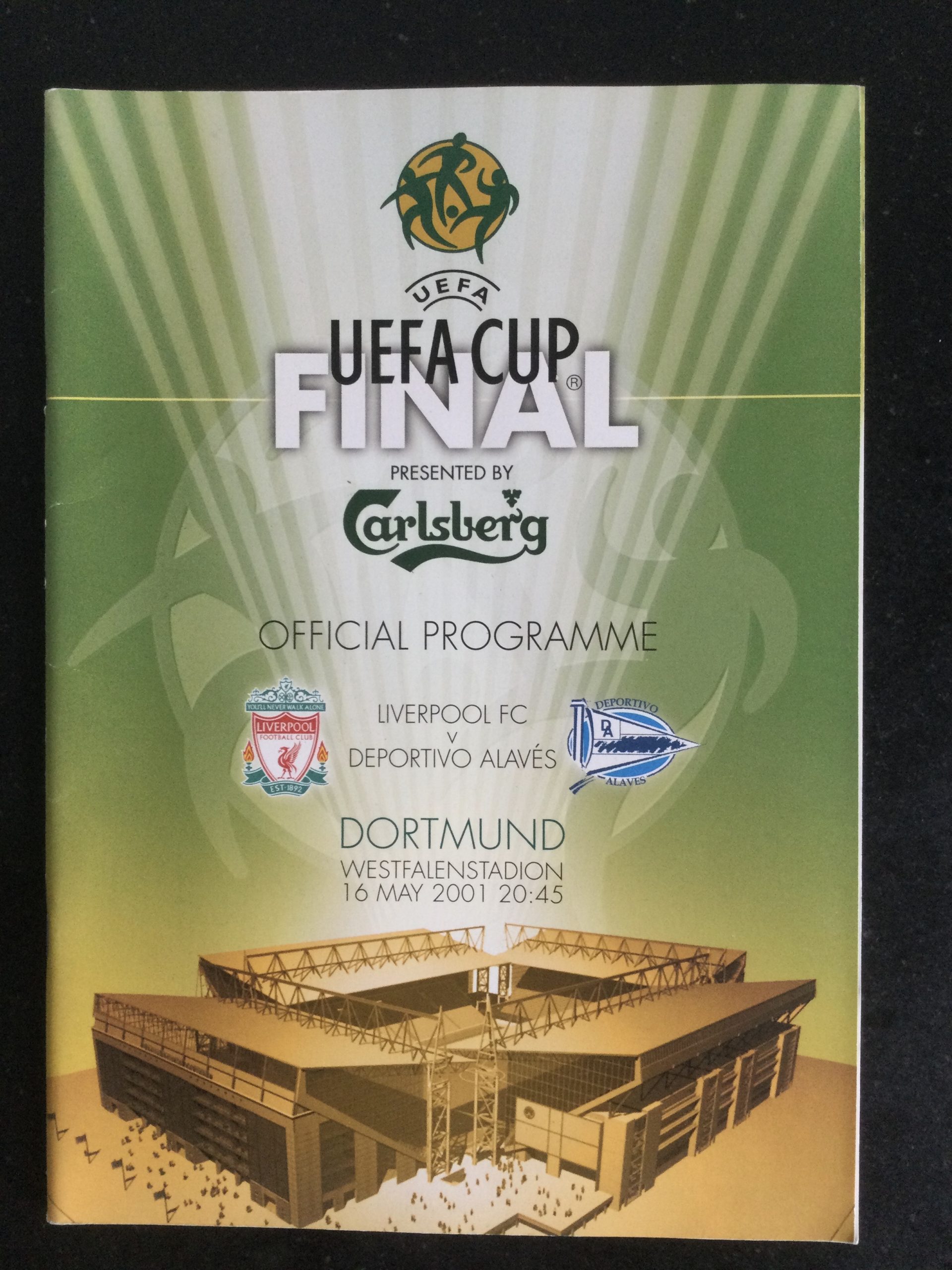 Liverpool v Deportivo Alaves UEFA Cup Final Matchday Programme 2001