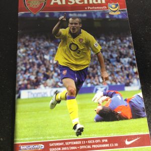 Arsenal v Portsmouth League Matchday Programme 2003