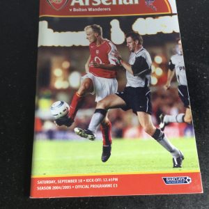 Arsenal v Bolton Wanderers League Matchday Programme 2004