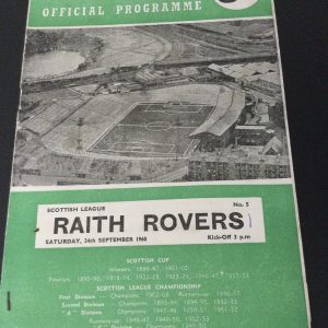 Hirnian (Hibs) v Raith Rovers League Matchday Programme 1960