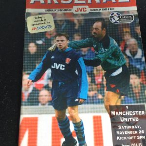 Arsenal v Manchester United League Matchday Programme 1994