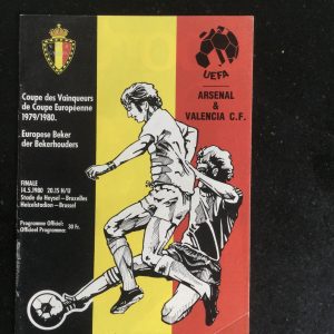 Arsenal v Valencia E.C.W.C. Final Matchday Programme 1980