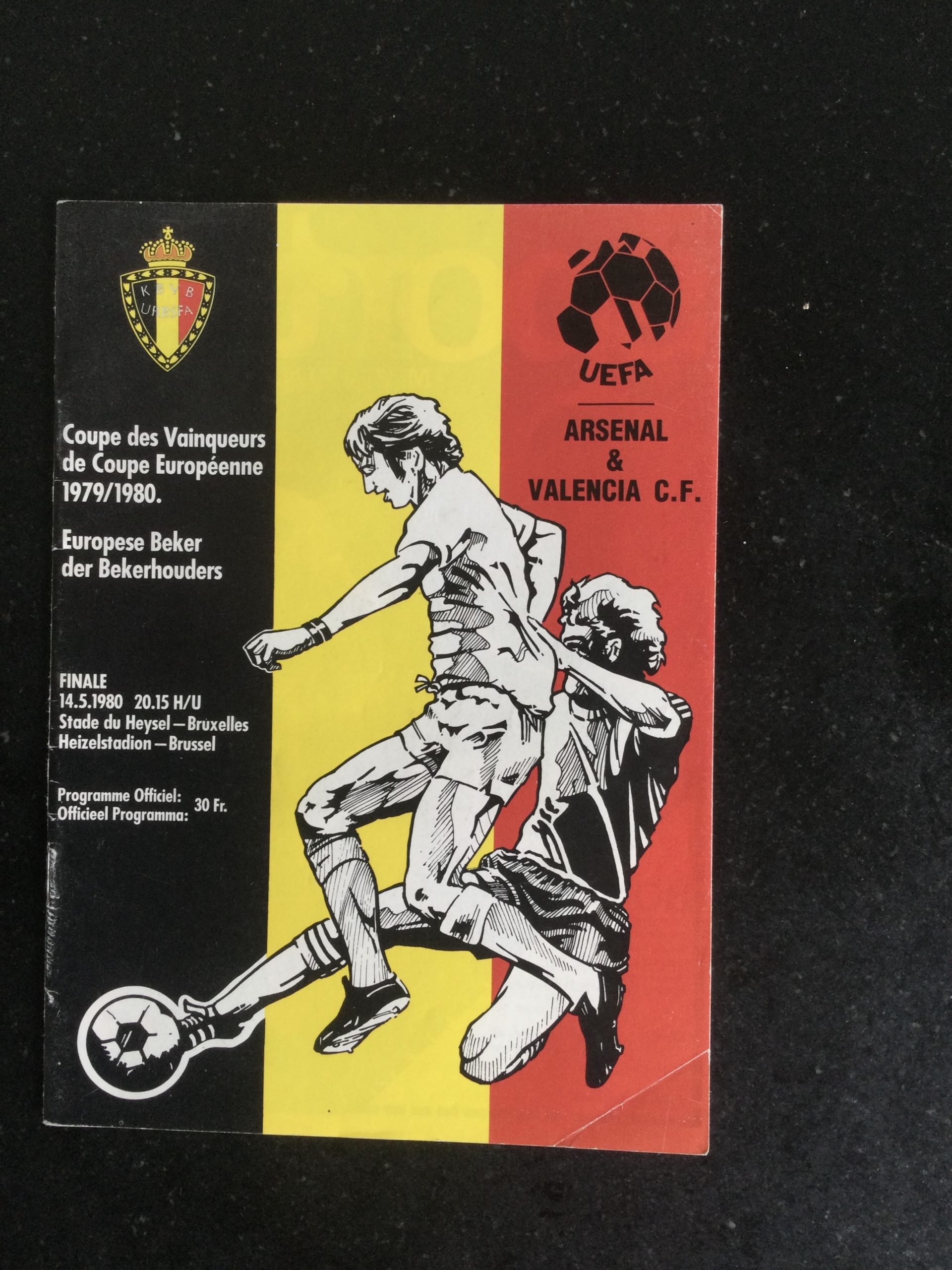 Arsenal v Valencia E.C.W.C. Final Matchday Programme 1980