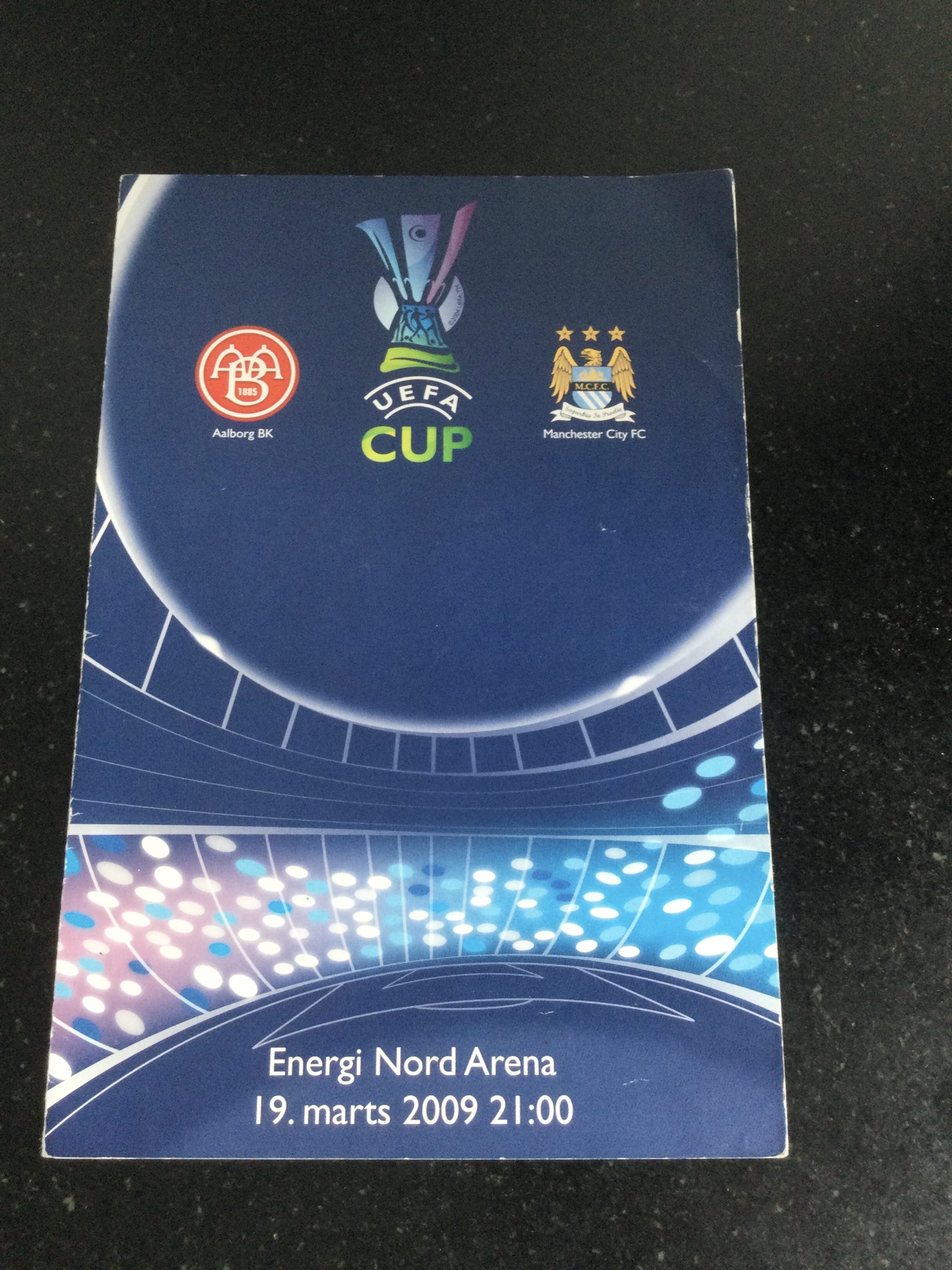 Aalborg v Manchester City UEFA Cup Matchday Programme 2009