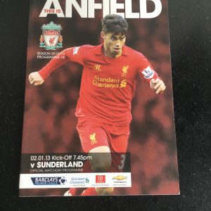 Liverpool v Sunderland League Matchday Programme 2013