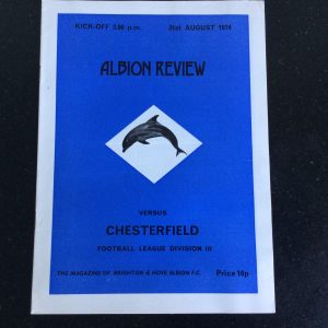 Brighton & Hove Albion v Chesterfield League Matchday Programme 1974