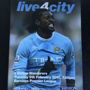 Manchester City v Bolton Wanderers League Matchday Programme 2010