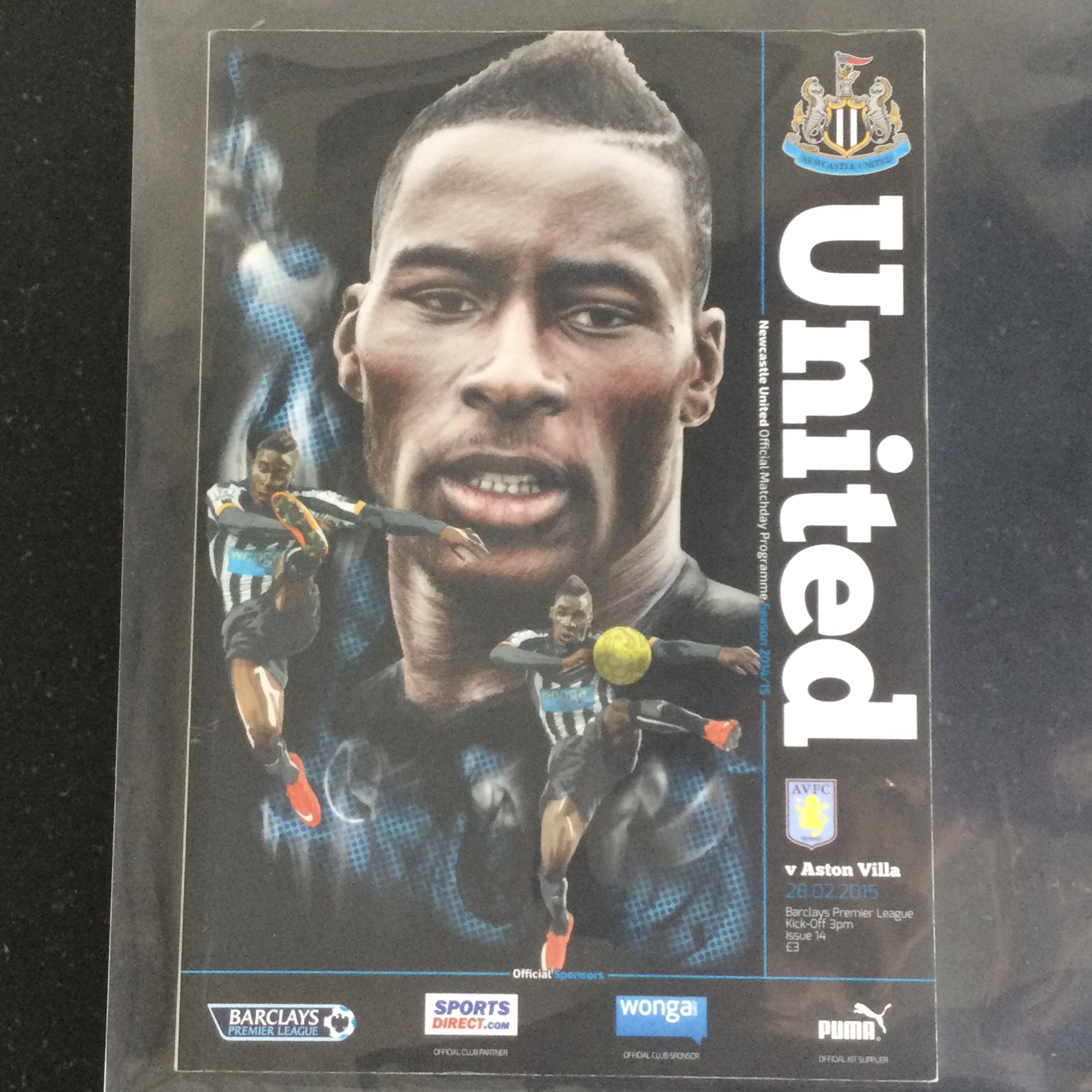 Newcastle United v Aston Villa League Matchday Programme 2015