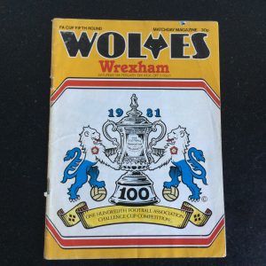 Wolverhampton Wanderers v Wrexham F.A. Cup Matchday Programme 1981