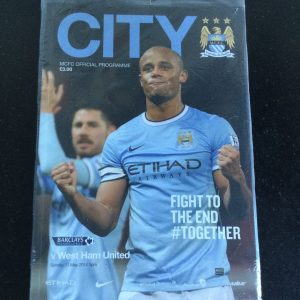 Manchester City v West Ham United League Matchday Programme in sealed bag 2014