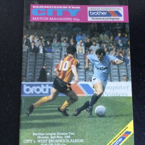 Manchester City v West Bromwich Albion League Matchday Programme 1988