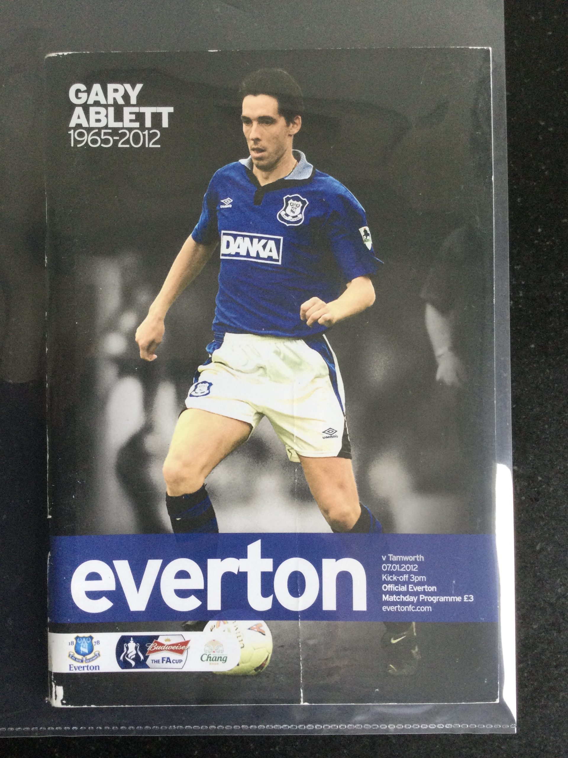 Everton v Tamworth F.A.Cup Matchday Programme 2012