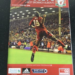 Liverpool v West Bromwich Albion League Matchday Programme 2010