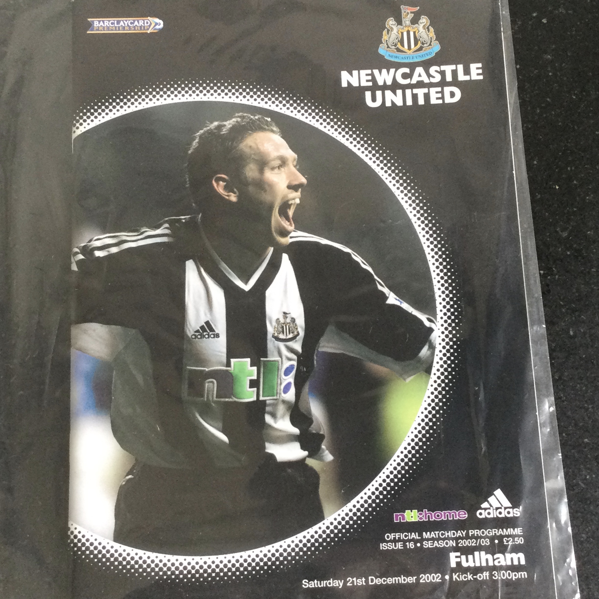 Newcastle United v Fulham League Matchday Programme 2002