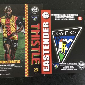 Dunfermline Athletic v Partick Thistle Premiership Play Off Semi Final 1st & 2nd Leg Matchday Programmes 2026