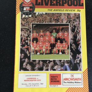 Liverpool v Manchester City League Matchday Programme 1982