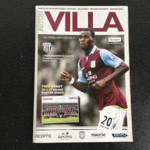 Aston Villa v West Bromwich Albion League Matchday Programme 2012
