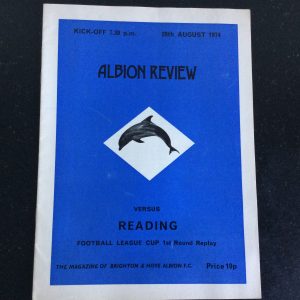 Brighton & Hove Albion v Reading League Cup Replay Matchday Programme 1974