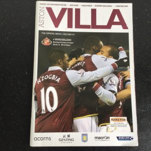 Aston Villa v Sunderland League Matchday Programme 2013