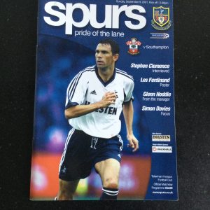 Tottenham Hotspur v Southampton League Matchday Programme 2001