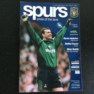 Tottenham Hotspur v Torquay United League Cup Matchday Programme 2001